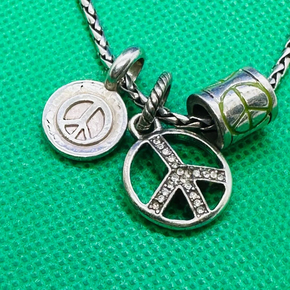 Authentic Brighton Silver Peace Sign Set of Charms - Picture 6 of 7